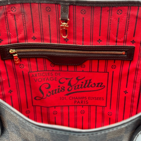 2010 Authentic Louis Vuitton Damier Ebene Neverfull MM Tote - Picture 10 of 16